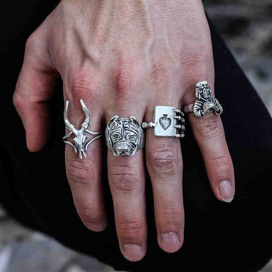 4 Pack Ring Set Design Real Silver Plate Extending Sizing