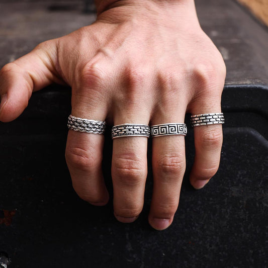 4 Pack Ring Set Design Real Silver Plate Extending Sizing