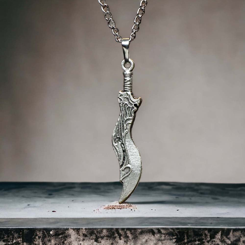 Dagger Design Real Silver Plate Necklace