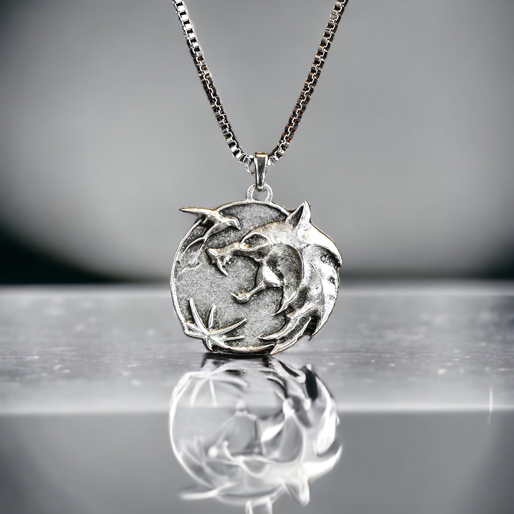 Wolf Design Real Silver Plate Necklace