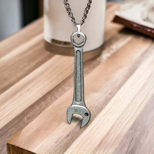 Wrench Design Real Silver Plate Necklace