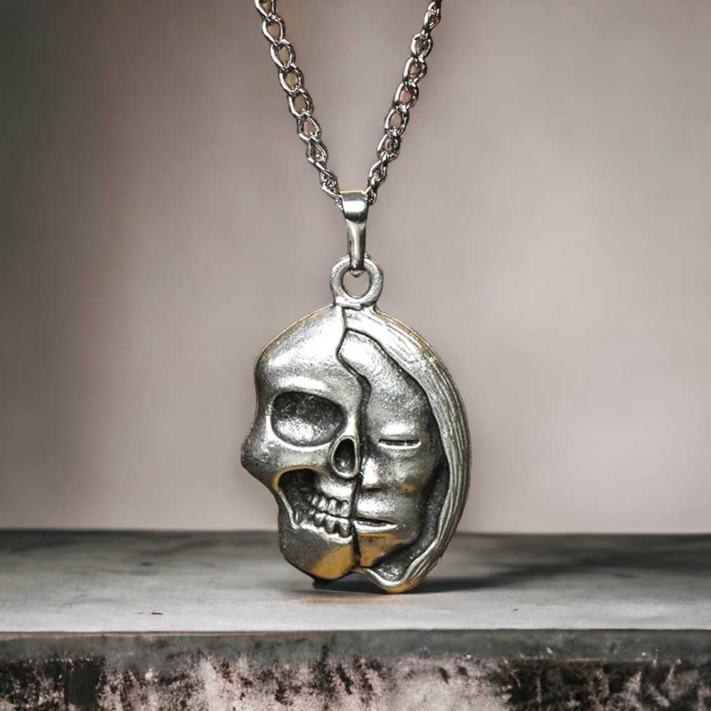 Skeleton Design Real Silver Plate Necklace