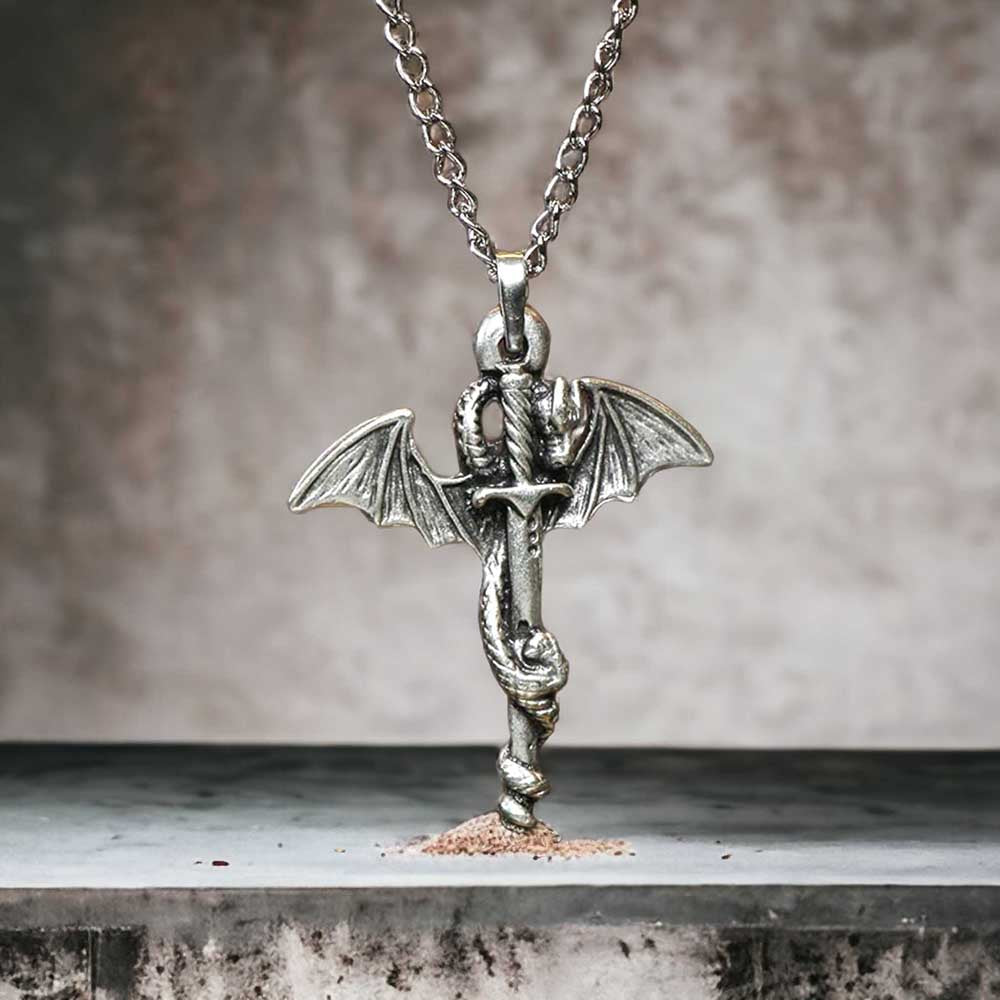 Dragon Design Real Silver Plate Necklace