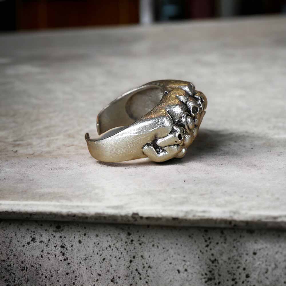 Extended Sizing Unisex Fist Ring İn Real Silver Plate