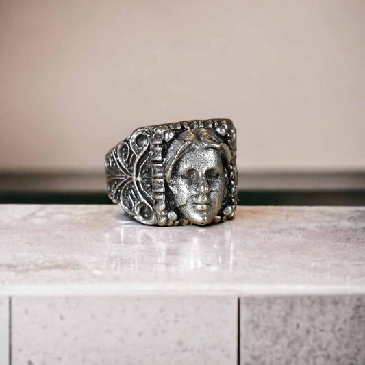 Extended Sizing Unisex Design Ring İn Real Silver Plate