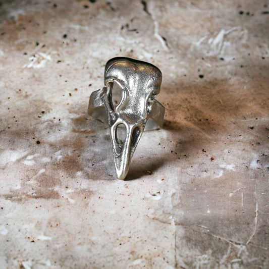 Extended Sizing Unisex Skull Ring İn Real Silver Plate