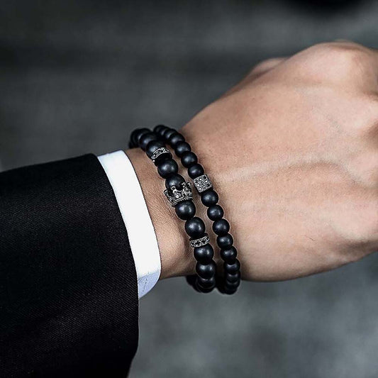 2 Pack Men's Onyx Bracelet