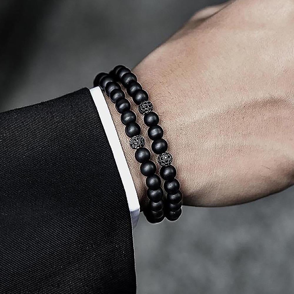 2 Pack Men's Bracelet Onyx